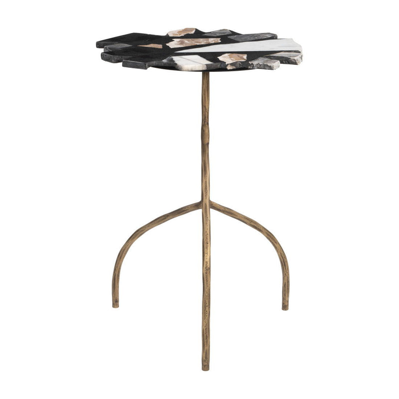 23" Iron Pedestal End Table - Brown