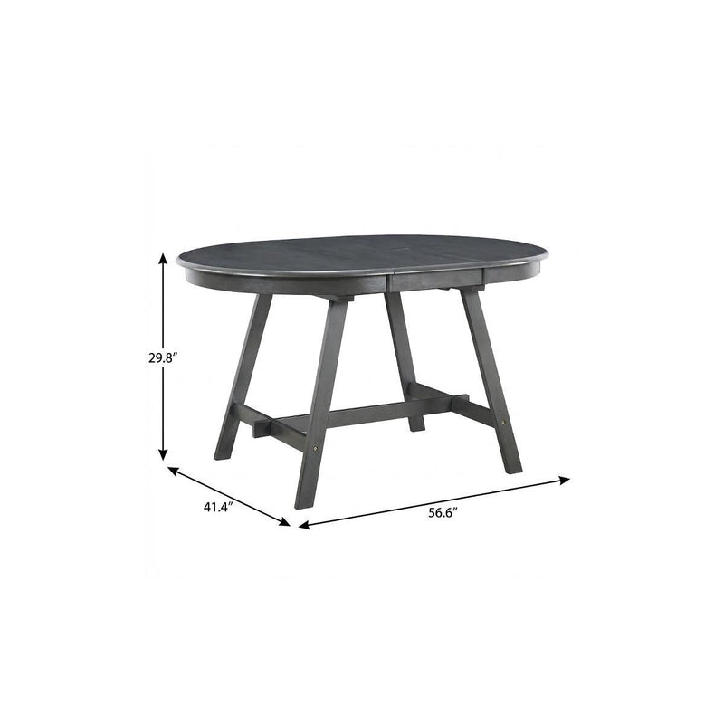 Removable Leaf Oval Extendable Dining Table - Gray