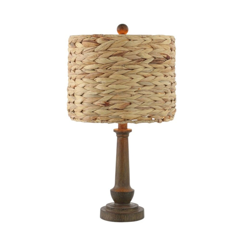 Bedside Lamps With Drum Shades (Set of 2) - Dark Brown / Natural