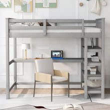Load image into Gallery viewer, Loft Bed With Storage Shelves And Under Bed Desk
