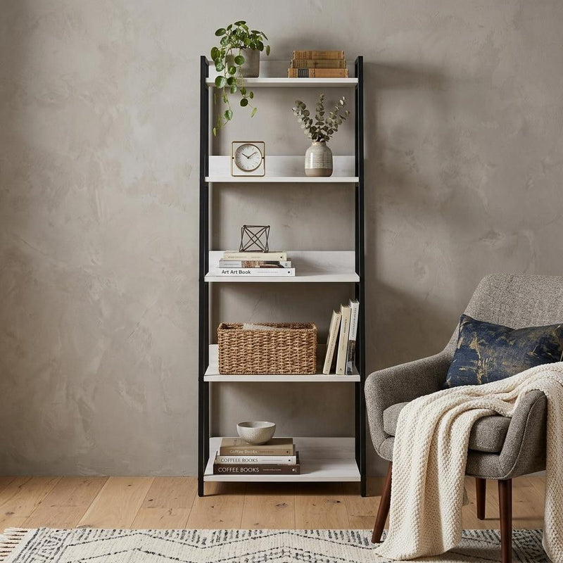 Five Tier Ladder Bookcase (486298) - Natural / Black