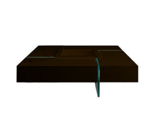 Load image into Gallery viewer, 47" Wood And Glass Square Coffee Table - Espresso And Clear
