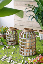 Load image into Gallery viewer, Decorative Lantern With Handle, Wooden Lantern For Indoor Outdoor, Home Garden Wedding
