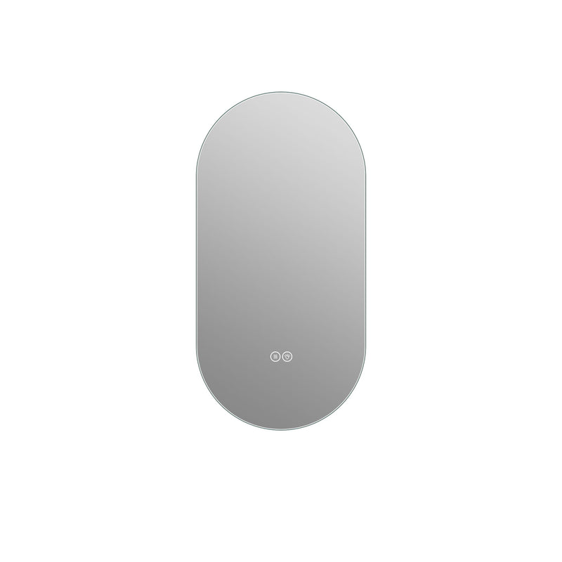 24" Arch Lighted Frameless Bathroom Vanity Mirror - Silver