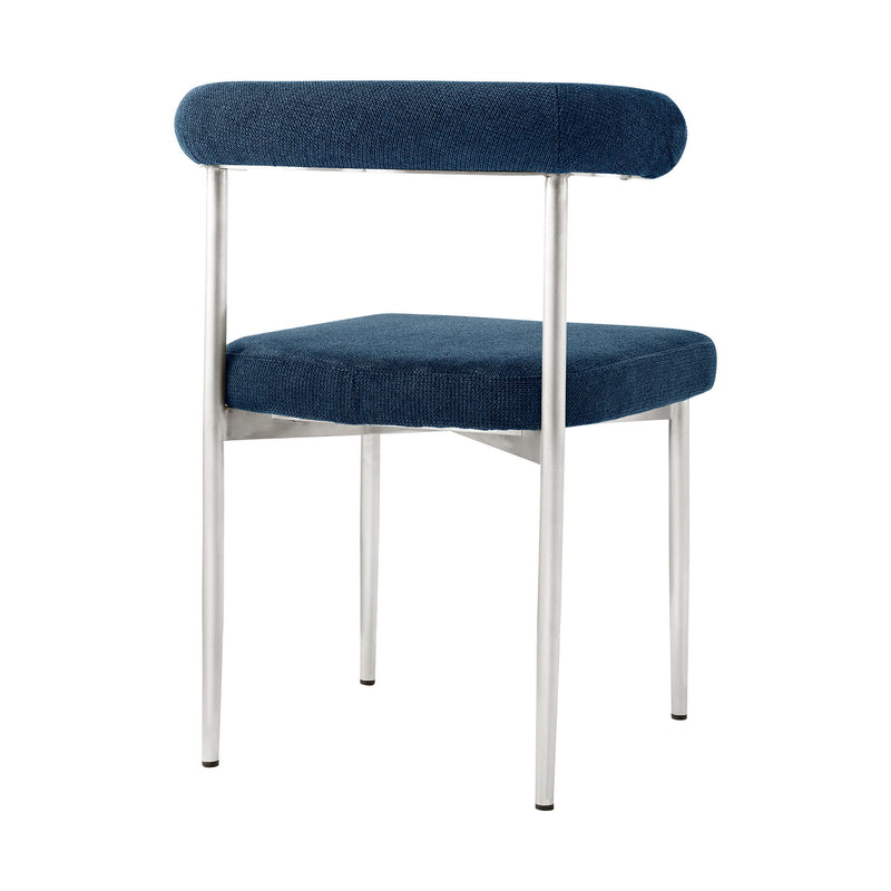 Polyester Open Back Dining Side Chairs (Set of 2) - Blue