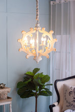 Load image into Gallery viewer, 6 Light Chandelier, Hanging Light Fixture With Adjustable Chain For Kitchen, Bulb Not Included - White
