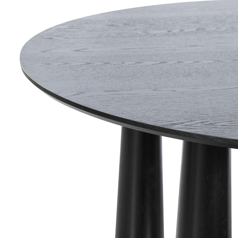 Wood Round Top Dining Table - Black