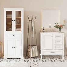 Load image into Gallery viewer, Bathroom Vanity &amp; Tall Storage Cabinet Set With Doors, Adjustable Shelves, Soft Close Hinges, Sink
