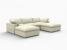 Load image into Gallery viewer, 2 Piece Living Room Set Blend Modular Sofa &amp; Ottoman Storage - Khaki
