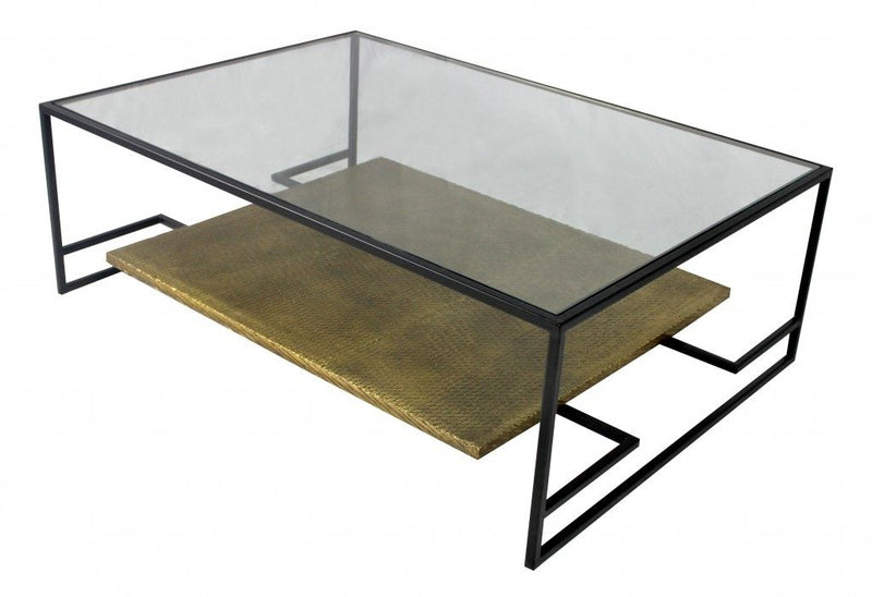 Modern Glass Coffee Table - Black And Gold