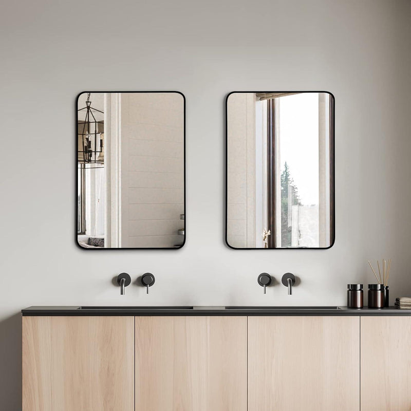Aluminum Framed Bathroom Vanity Mirror (756057) - Black