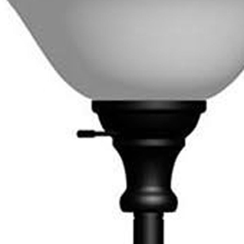 Torchiere Floor Lamp With Black Glass Dome Shade - Black