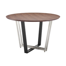 Load image into Gallery viewer, 48" Iron Sled Base Round Top Dining Room Table - Brown
