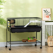 Load image into Gallery viewer, Pawhut - Two-Story Small Animal Cage Removable From Stand, Guinea Pig Cage, Hedgehog Cage, Chinchilla Cage, Ferret, With Shelf &amp; Wheels, Pet Habitat - Black
