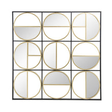 Load image into Gallery viewer, 36" Square Iron Framed Accent Mirror - Black / Gold
