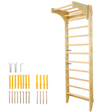 Load image into Gallery viewer, Swedish Ladder, Stall Bars Set For Physical Therapy &amp; Gymnastics - Natural
