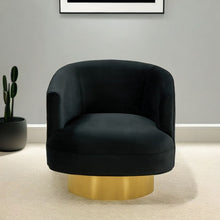 Load image into Gallery viewer, Velvet Barrel Chair - Black / Gold
