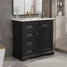 Load image into Gallery viewer, Modern Bathroom Vanity With Sink Top, 4 Drawers And 1 Soft-Close Door
