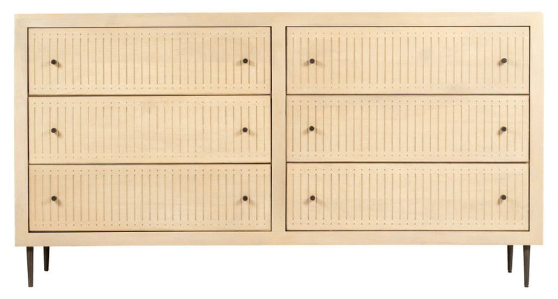 68" Solid Wood Six Drawer Dresser - Natural