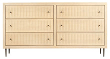 Load image into Gallery viewer, 68" Solid Wood Six Drawer Dresser - Natural
