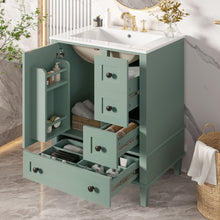 Load image into Gallery viewer, Bathroom Vanity With Integrated Basin, Soft Close Drawers, Door Mounted Double Layer Shelf
