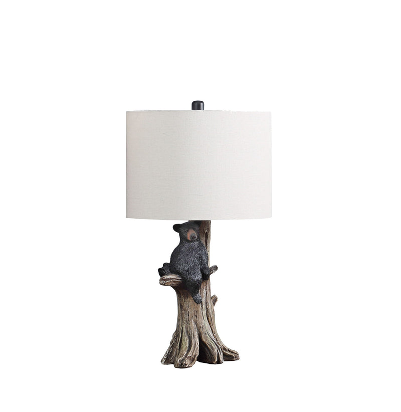 Blear in a Tree Table Lamp With Beige Shade - Black