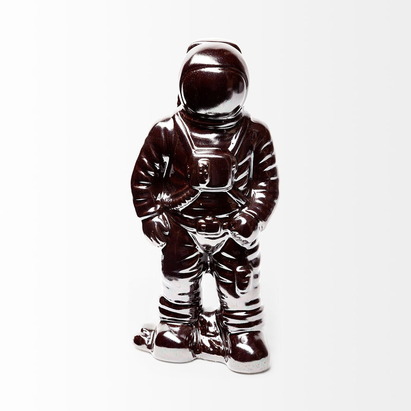 Over The Moon Silverplated Astronaut Sculpture - Silver