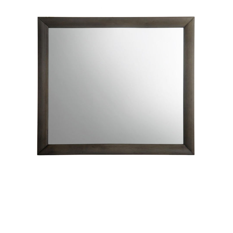 35" Oak Framed Accent Mirror - Gray