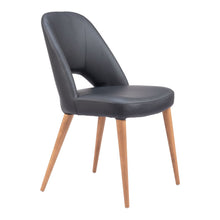 Load image into Gallery viewer, Upholstered Faux Leather Open Back Dining Side Chairs (Set of 2) - Black
