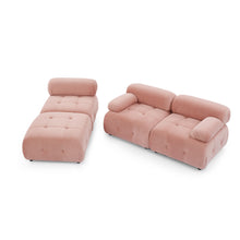 Load image into Gallery viewer, Modular Sectional Sofa, Button Tufted Designed and DIY Combination,L Shaped Couch with Reversible Ottoman, Pink Velvet
