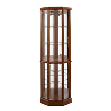 Load image into Gallery viewer, 6 Shelf Lighted Corner Curio Cabinet With Adjustable Tempered Glass Shelves And Mirror Back (E26 Light Bulb Not Included)
