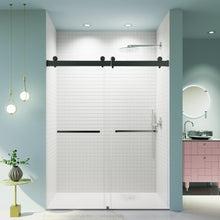 Load image into Gallery viewer, Frameless Double Sliding Soft-Close Shower Door, 3 / 8" (10Mm) Thick SGCC Tempered Glass Door, Matte
