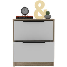 Load image into Gallery viewer, Mod Two Drawer Nightstand - Light Oak And White
