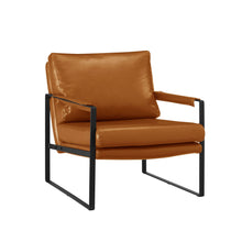 Load image into Gallery viewer, Faux Leather And Black Arm Chair 27" - Brown

