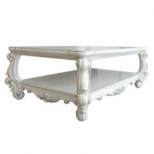 Load image into Gallery viewer, Solid And Manufactured Wood Coffee Table With Shelf - Antiqued White
