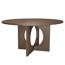 Load image into Gallery viewer, 60" Natural Solid Wood Pedestal Base Round Top Dining Table
