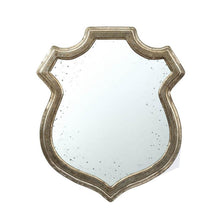 Load image into Gallery viewer, 24" Distressed Metallic Crest Shape Wall Mounted Accent Mirror Framed - Bronze
