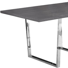 Load image into Gallery viewer, 59" Metal Sled Base Dining Table - Gray / Silver
