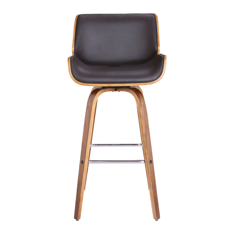 Solid Wood Swivel Low Back Bar Height Bar Chair - Black / Brown