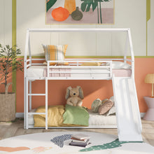 Load image into Gallery viewer, Twin Over Twin House Bunk Bed With Ladder And Slide
