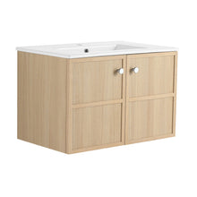 Load image into Gallery viewer, Wall Mounted Bathroom Vanity With Ceramic Sink And 2 Soft Closing Doors

