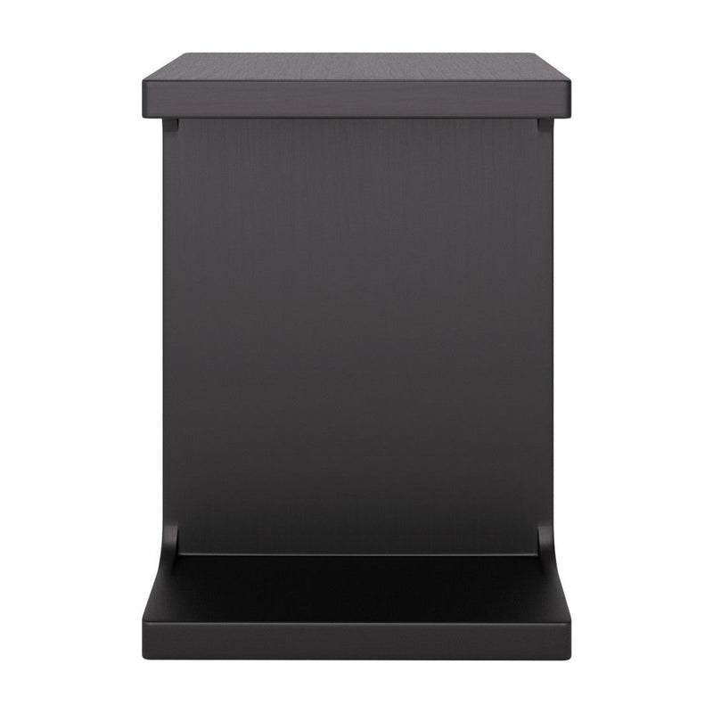 20" Solid Wood Pedestal End Table - Black