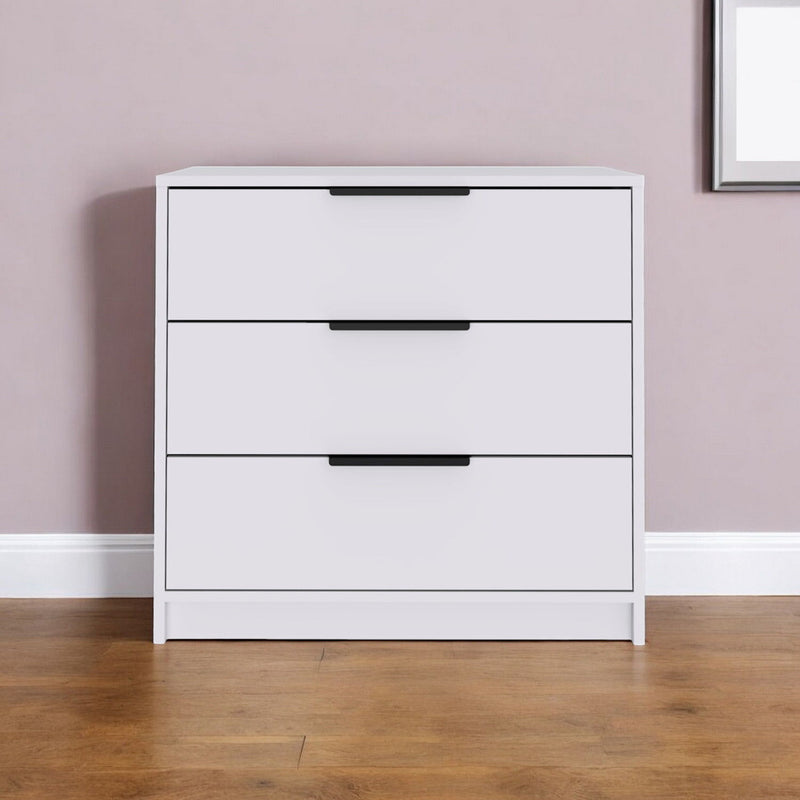 28" Three Drawer Dresser - White