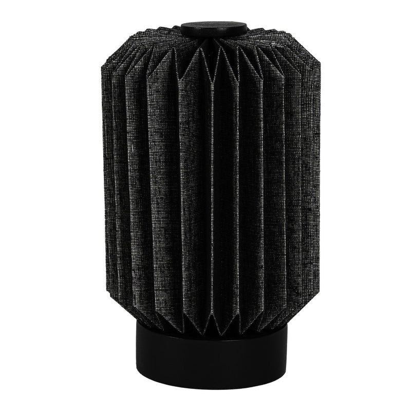 Geometric Bedside Lamp With Cylinder Shade - Black