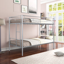 Load image into Gallery viewer, Metal Twin over Twin Bunk Bed/ Heavy-duty Sturdy Metal/ Noise Reduced Design/ Safety Guardrail/ 2 Side Ladders/ CPC Certified/ No Box Spring Needed
