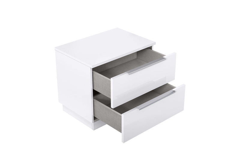 Wood Two Drawer Nightstand (719561) - White