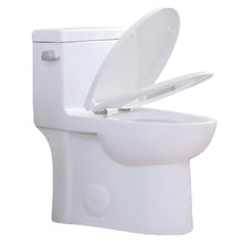 Load image into Gallery viewer, Gloss Tornado Flush 1 Piece Elongated Toilet With Siphonic Side Press, ADA Comfort Chair Height - Gloss White
