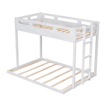 Load image into Gallery viewer, Twin over Full Bunk Bed with Built-in Ladder,White
