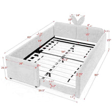 Load image into Gallery viewer, Cute Rabbit Ear Upholstered Platform Bed Frame With Safety Rail
