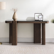 Load image into Gallery viewer, Dana - Console Table - Faux Marble Top, Black &amp; Dark Walnut
